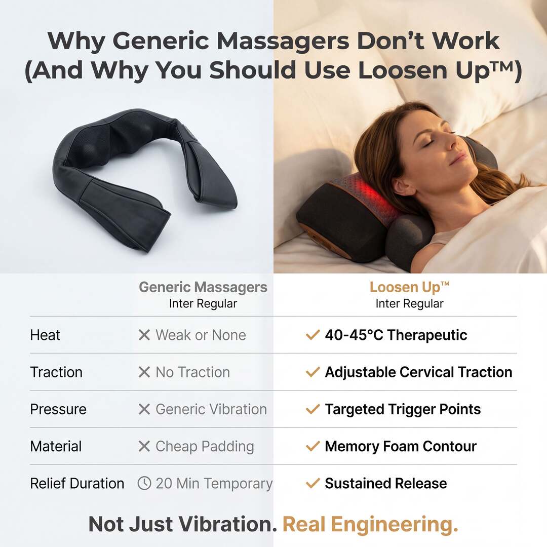 Das Loosen Up™ Nackenmassagekissen mit Wärmefunktion – 3-in-1-System zur Dekompression der Halswirbelsäule und Wärmetherapie 